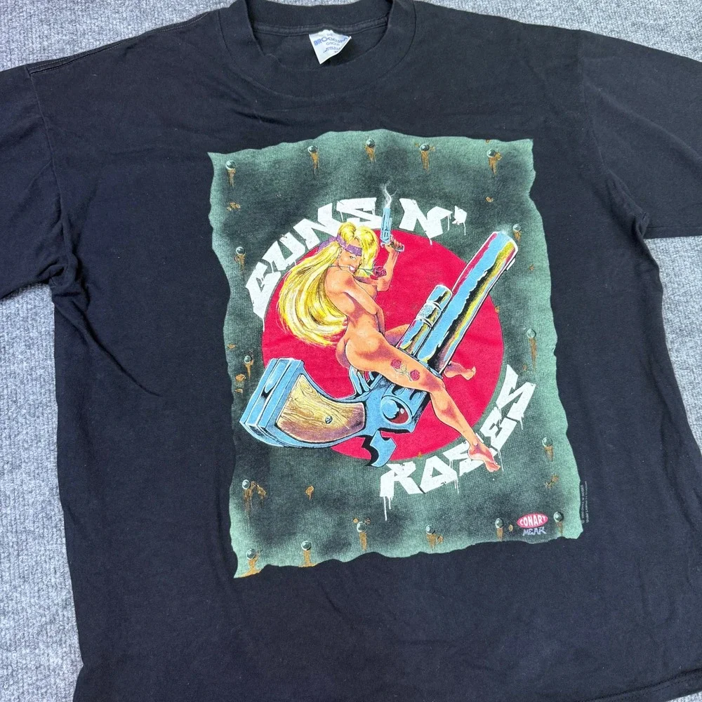 Vintage 1992 Guns N Roses 91-92 Tour T Shirt Licensed Conart Graphic Tee XL